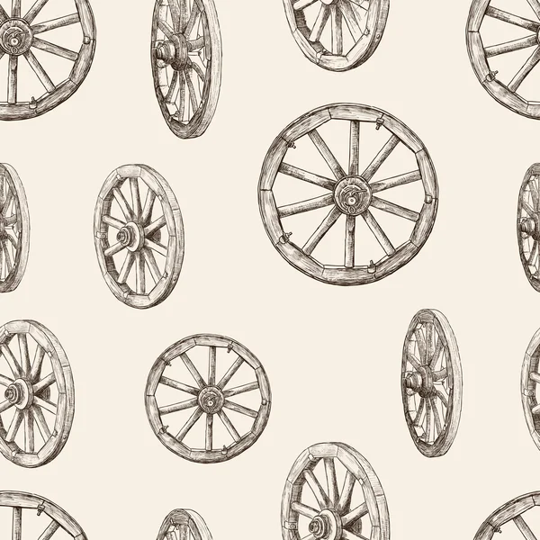 Pattern of wooden wheels — Stock Vector