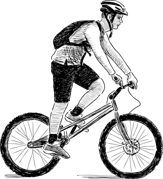 Jongen op een fiets — Stockvector