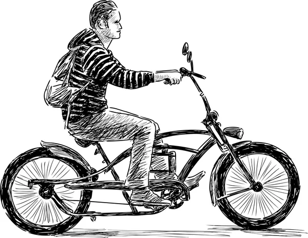 Esboço Preto De Um Homem Em Uma Bicicleta Ilustração do Vetor - Ilustração  de fundo, desenho: 106637764