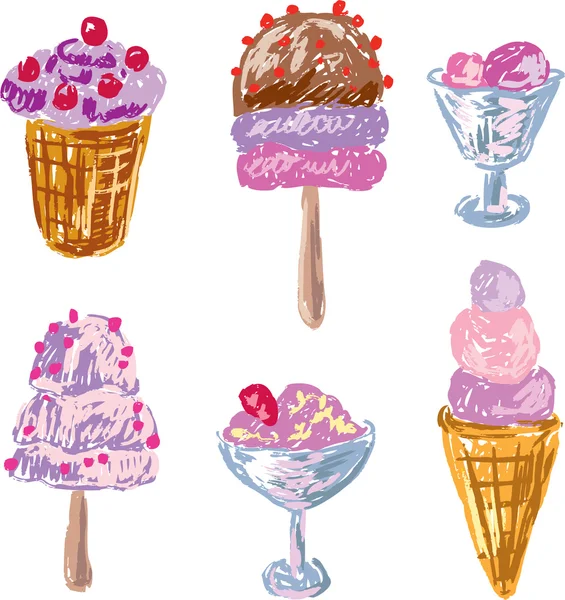 Croquis de crème glacée — Image vectorielle