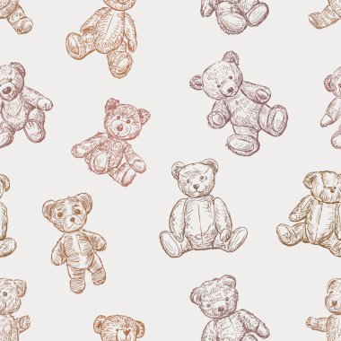 pattern of teddy bears clipart