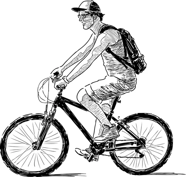 Mann auf dem Fahrrad — Stockvektor