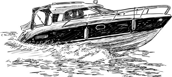 speed boat sketch