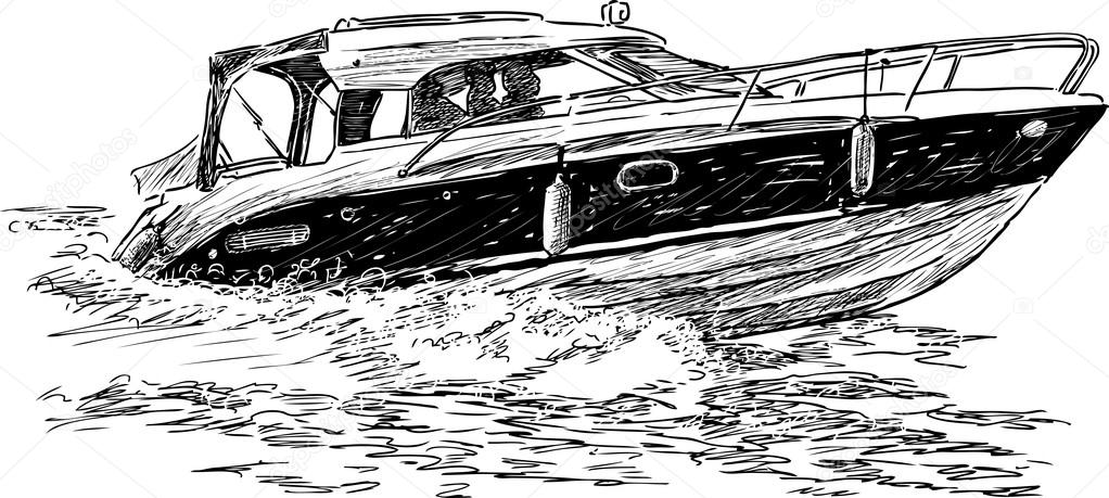 Speed boat drawing easily/ How to draw speed boat step by step