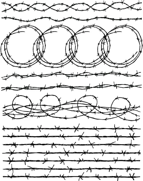 Sketch of barbed wire — Stock Vector