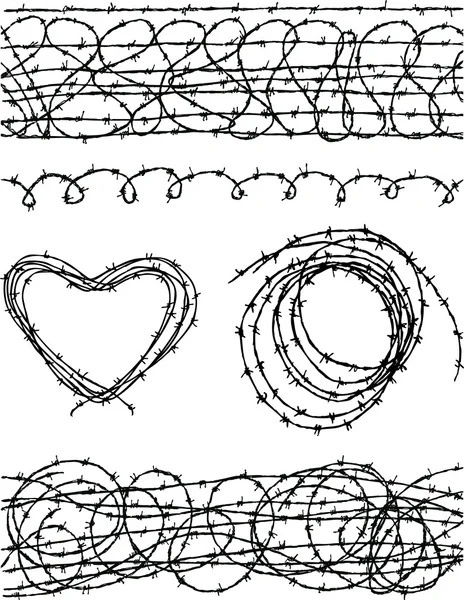 Эскиз колючей проволоки — стоковый вектор