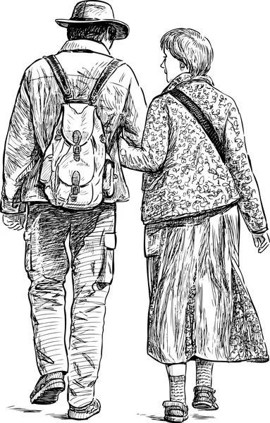 Couple on a stroll — Stock Vector