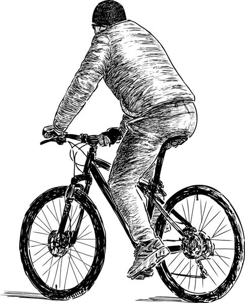 Persona en bicicleta — Vector de stock