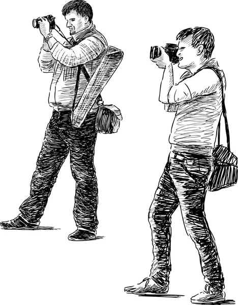 職場でのカメラマン — ストックベクタ