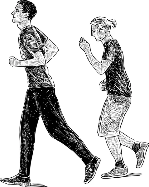 Молодые люди для пробежки — стоковый вектор
