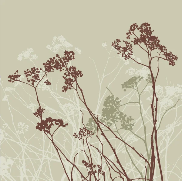 Flores del prado siluetas — Vector de stock
