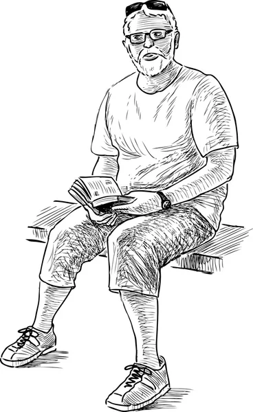 本を歳の男性 — ストックベクタ
