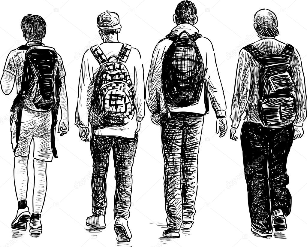 School boys walking Stock Illustration by ©chronicler101 #109195960