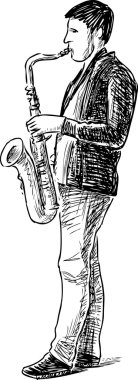 Genç saksafon çalar
