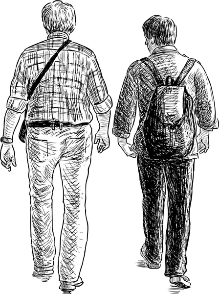 Mężczyźni na spacer — Wektor stockowy