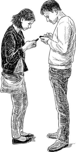  young people with the cell phones