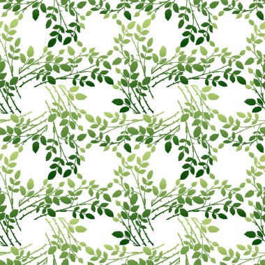 Yeşil yapraklı, kusursuz bitki dalları.