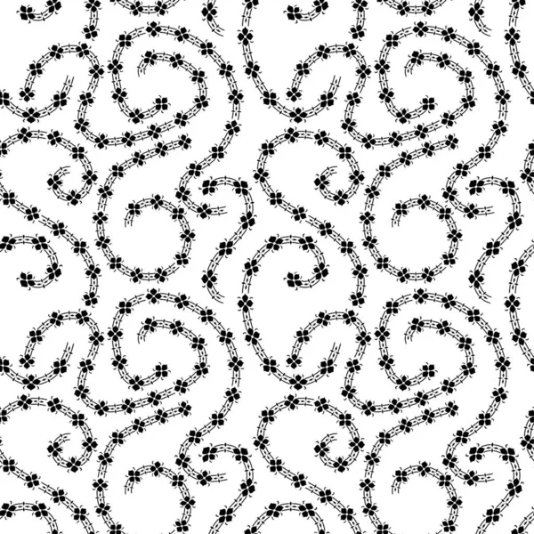 Seamless Pattern Decorative Floral Curved Lines — 스톡 벡터