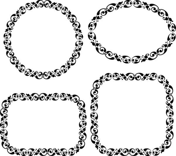 Svector Floral Ornamental Frames Varios Shapes — Archivo Imágenes Vectoriales