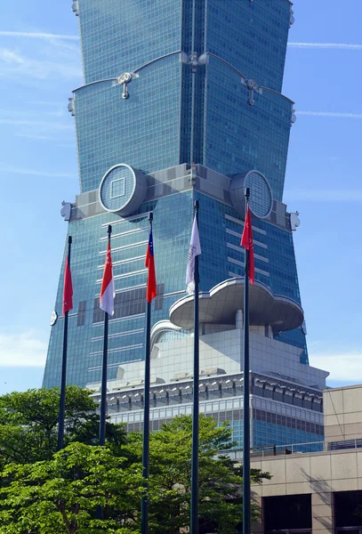 Taipei 101, a pénzügyi központ, a mall és a rangos címet vállalati bérlők — Stock Fotó