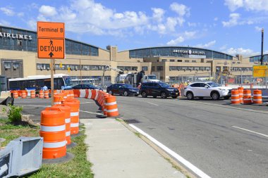 New York'taki Laguardia Havaalanı'nda (Lga) trafik gecikmeleri ve inşaat