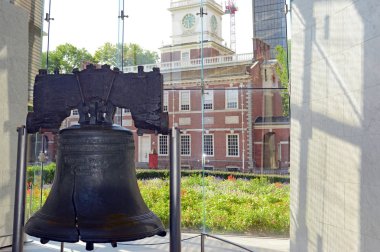 Bağımsızlık Binası arka plan, bağımsızlık National Historical Park, Philadelphia, Pennsylvania, ABD ile Özgürlük Çanı