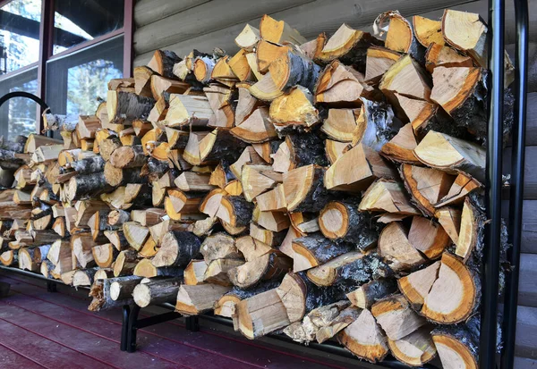 Stacks Split Firewood Cord Wood — Stock Photo, Image