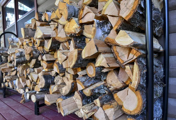 Stacks Split Firewood Cord Wood — Stock Photo, Image