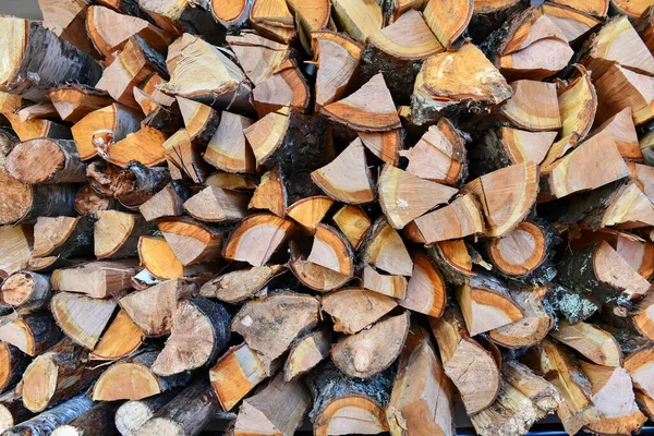 Stacks Split Firewood Cord Wood — Stock Photo, Image