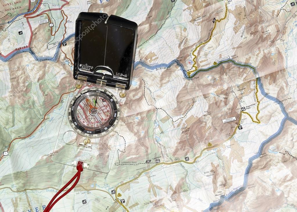 Navigating with compass with map