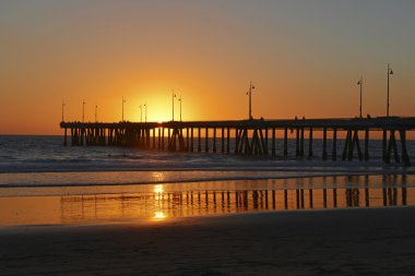 Sunset at Venice Beach, Southern California, USA clipart