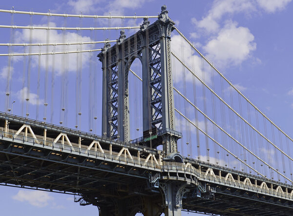 New York Landmark, Manhattan Bridge over East River, New York City