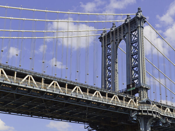 New York Landmark, Manhattan Bridge over East River, New York City