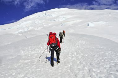 Dağcılar yüksek Mount Rainier, Washington State, ABD tarihinde