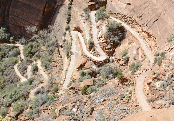 Trail up Angels Landing, Zion National Park, USA