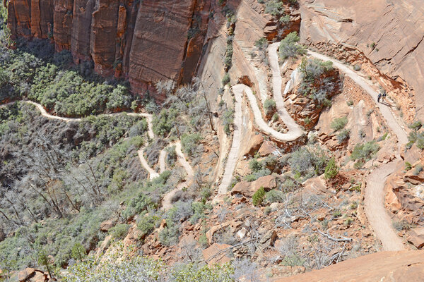 Trail up Angels Landing, Zion National Park, USA