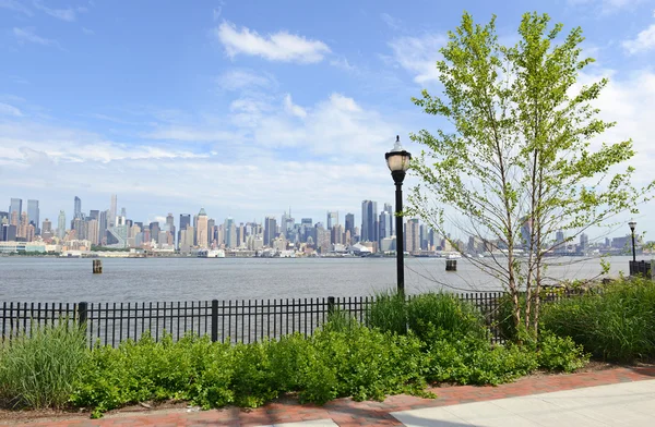 Linha do horizonte de Manhattan com Hudson River, Nova Iorque — Fotografia de Stock