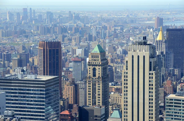 Manhattan siluetinin Hudson Nehri, New York City ile — Stok fotoğraf