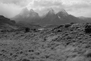 Rugged mountain landscape in Torres del Paine, Chile, Patagonia clipart