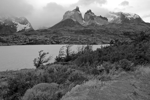 Drsné horské krajiny v Torres del Paine, Chile, Patagonie — Stock fotografie