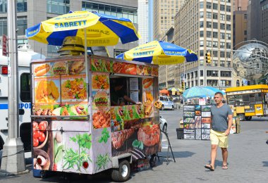 Hot dog vendors on Manhattan Streets