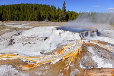 Geothermal features in Yellowstone National Park clipart