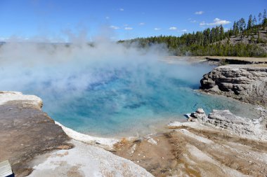 Geothermal features in Yellowstone National Park clipart