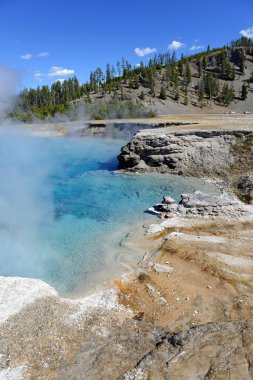 Geothermal features in Yellowstone National Park clipart