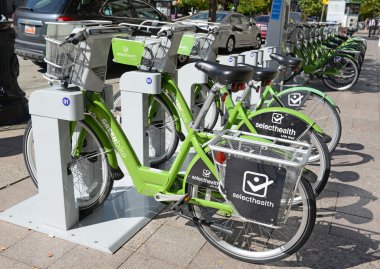 Greenbike, the bicycle share program in Salt Lake City, Utah clipart