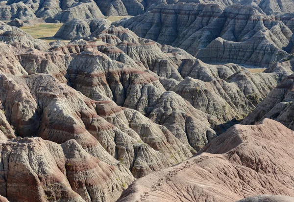 Badlands krajiny, tvořené depozice a erozí větrem a vodou, obsahuje některé z nejbohatších fosilní lůžek na světě, Badlands národní Park, Jižní Dakota, Usa — Stock fotografie