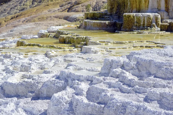 Terrasses de travertin, sources thermales Mammoth, Yellowstone — Photo
