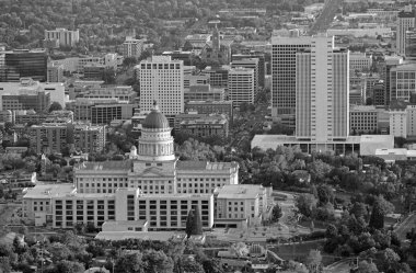 Salt Lake City skyline ile Capitol binası, Utah