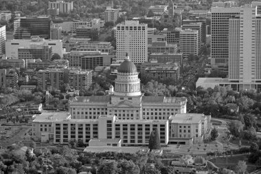 Salt Lake City skyline ile Capitol binası, Utah