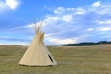 Teepee (tipi) as used by Native Americans in the Great Plains and American west clipart